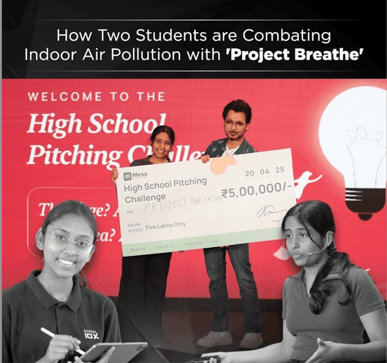 Winning ₹5 Lakhs Incubation Award at Mesa School of Business Pitching Challenge