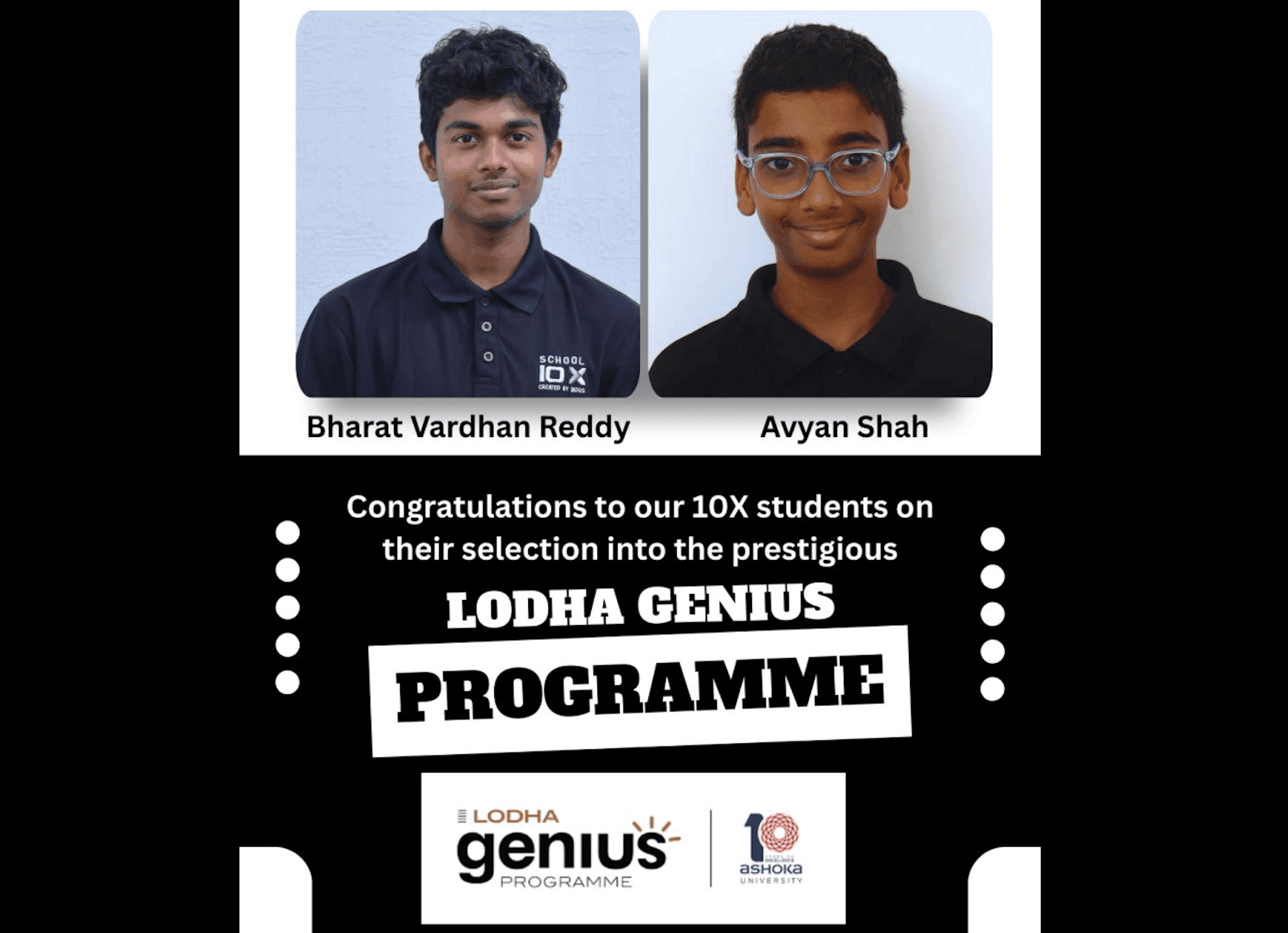 Selected for the Prestigious Lodha Genius Programme