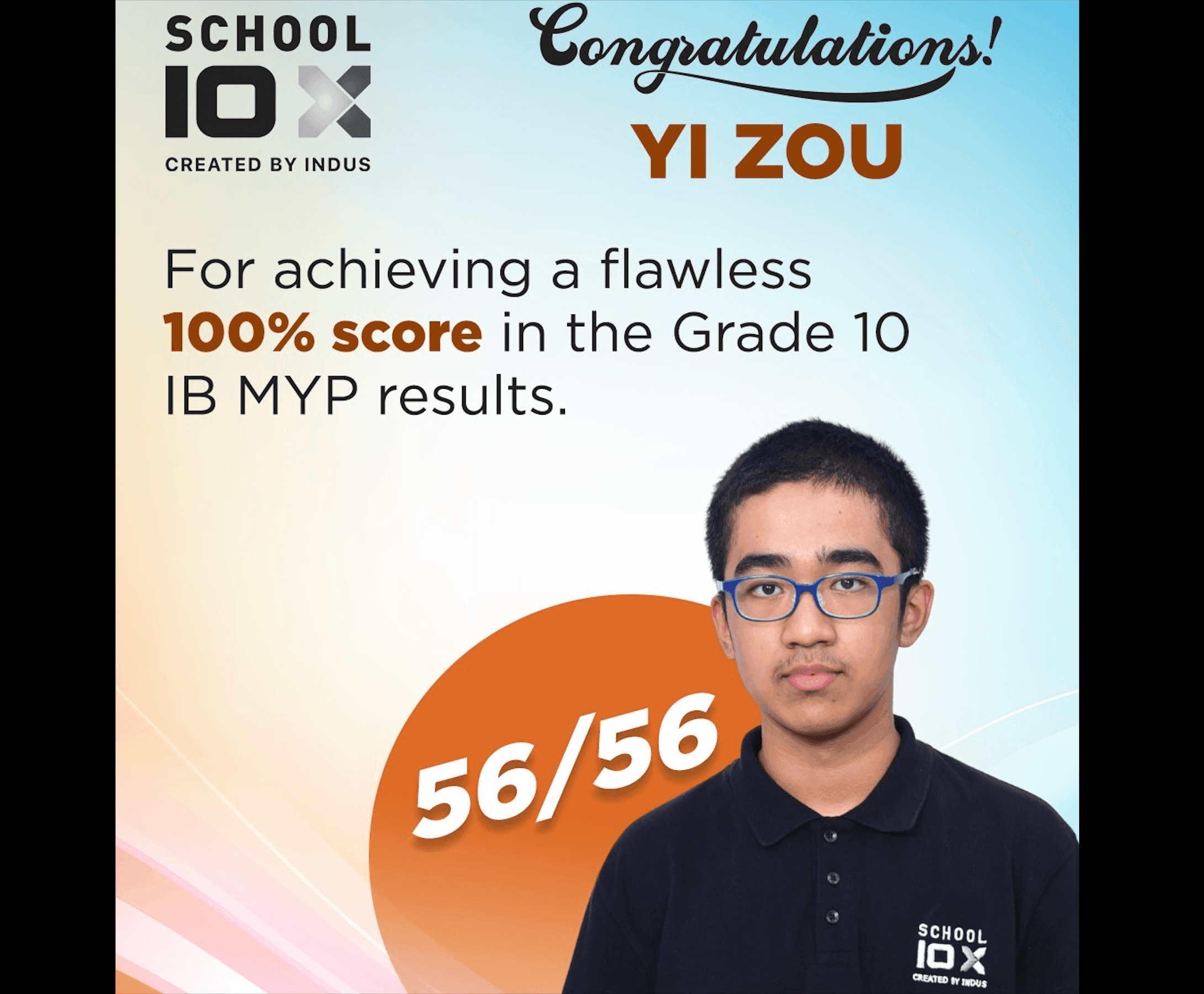 Outstanding Achievement in IB MYP: Yi Zou Scores a Perfect 56/56