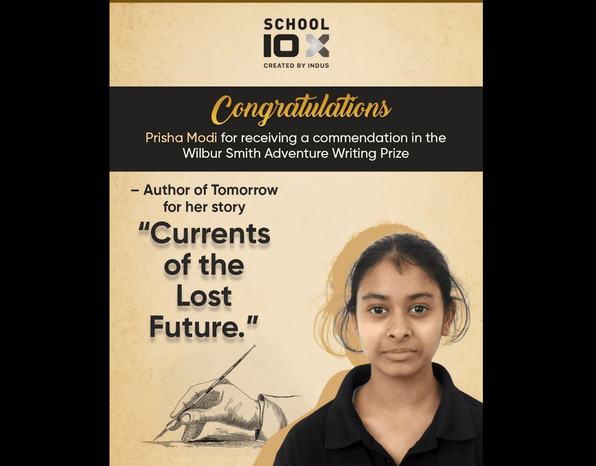 Commendation in Wilbur Smith Adventure Writing Prize – Author of Tomorrow