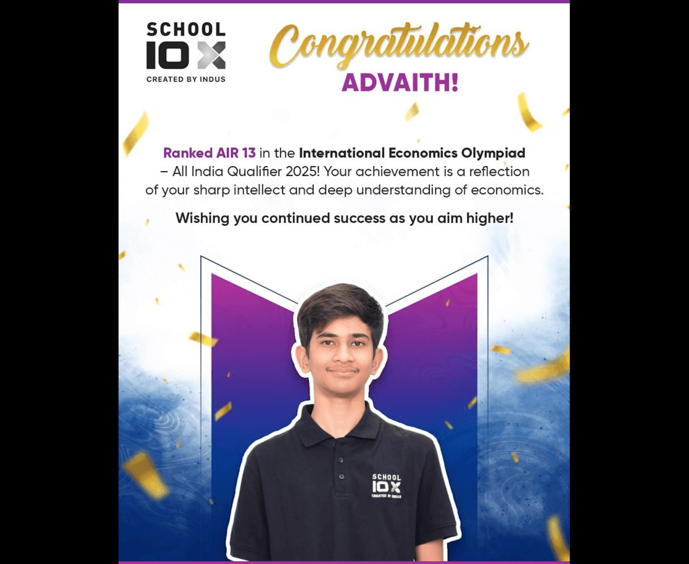 AIR 13 in International Economics Olympiad – All India Qualifier 2025