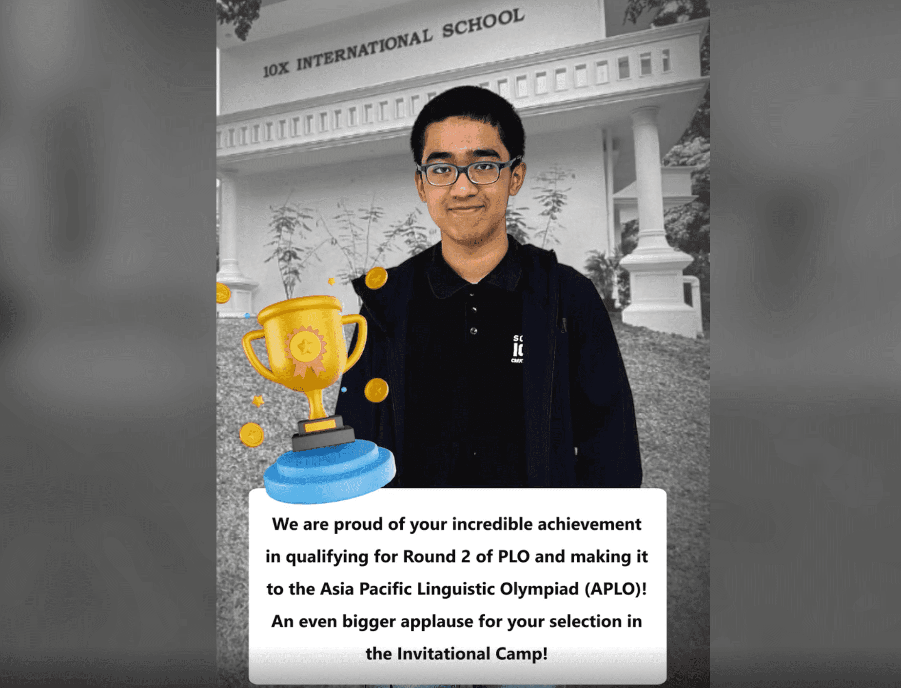 PLO Round 2 Qualifier & APLO Invitee with Selection to National Linguistic Camp